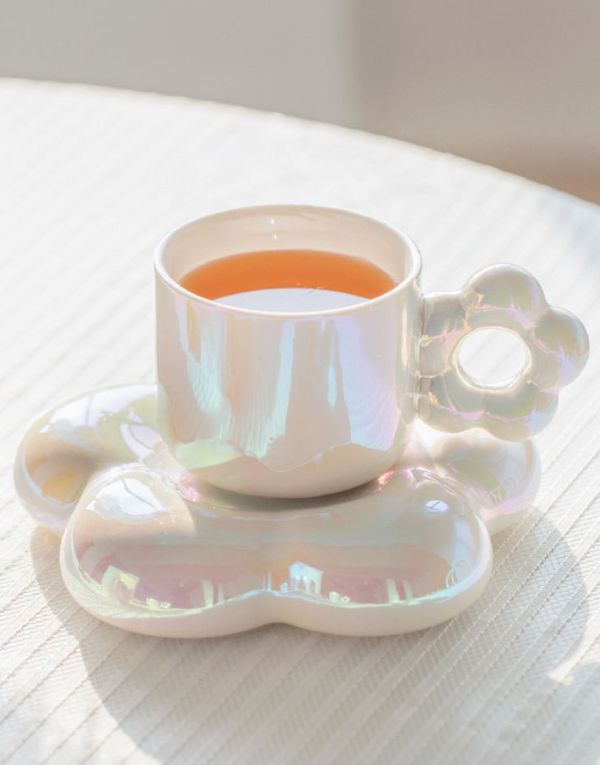 Porcelain Coffee Mug with Saucer