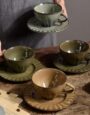 Creative Coffee Cup and Saucer Ceramic Vintage Cappuccino Tea Cup