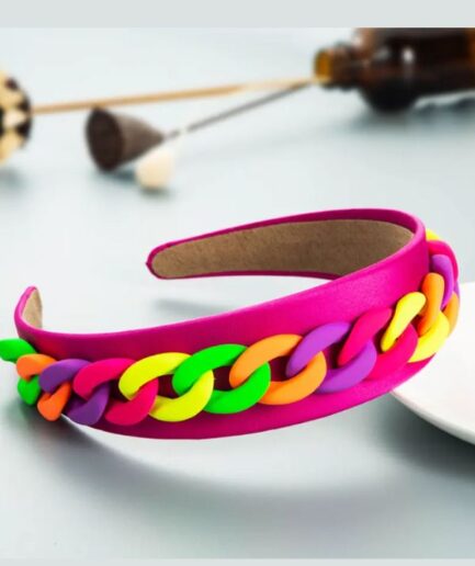 French color Resin Chain fabric Hairband (6)