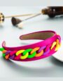 French color Resin Chain fabric Hairband (6)