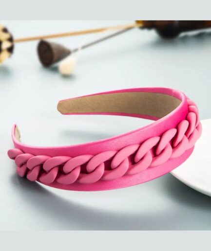 French color Resin Chain fabric Hairband (6)