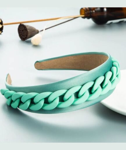 French color Resin Chain fabric Hairband (6)