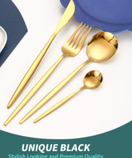 Gold Serving Utensils OGORI 5-Piece Mirror Polished Superior Stainless Steel