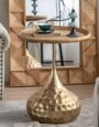 Light luxury Nordic gold retro living room coffee table