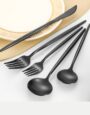 Matte Black Silverware Set, SHARE-COOK 5 Piece