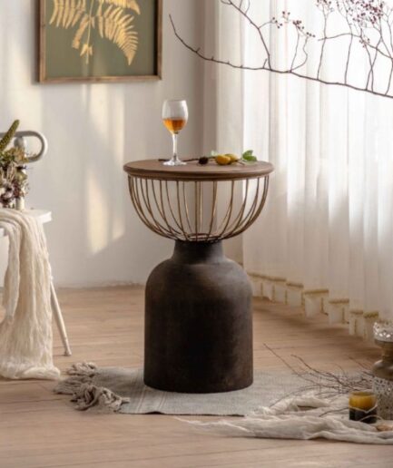 Metal aged size round table