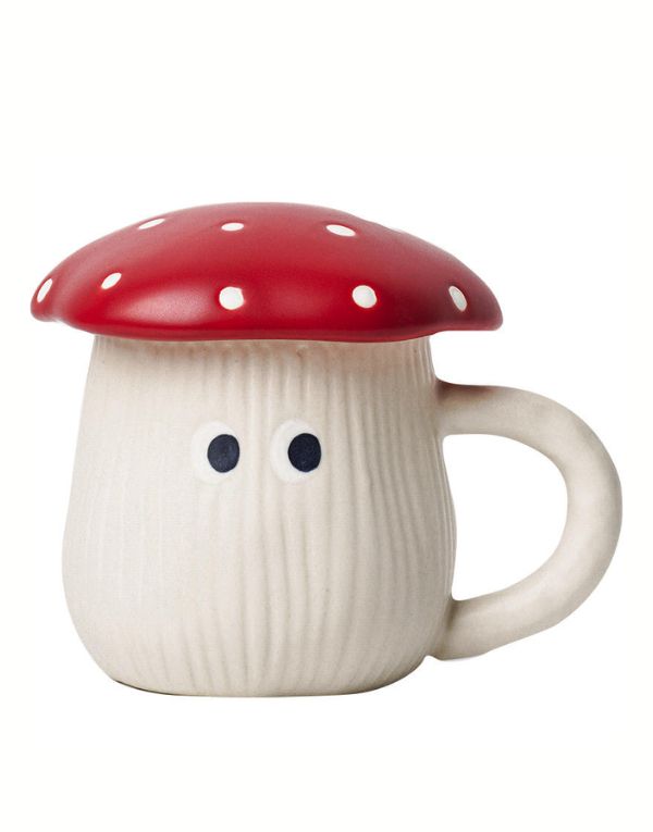 Mushroom Mug with Lid, Cute Creative Mushroom Cup