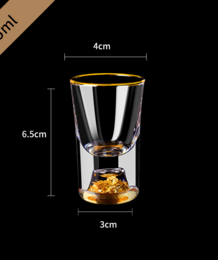Gold Pitcher Foil Spirit Glass Luxury Liquor Glass Wine Shoot
