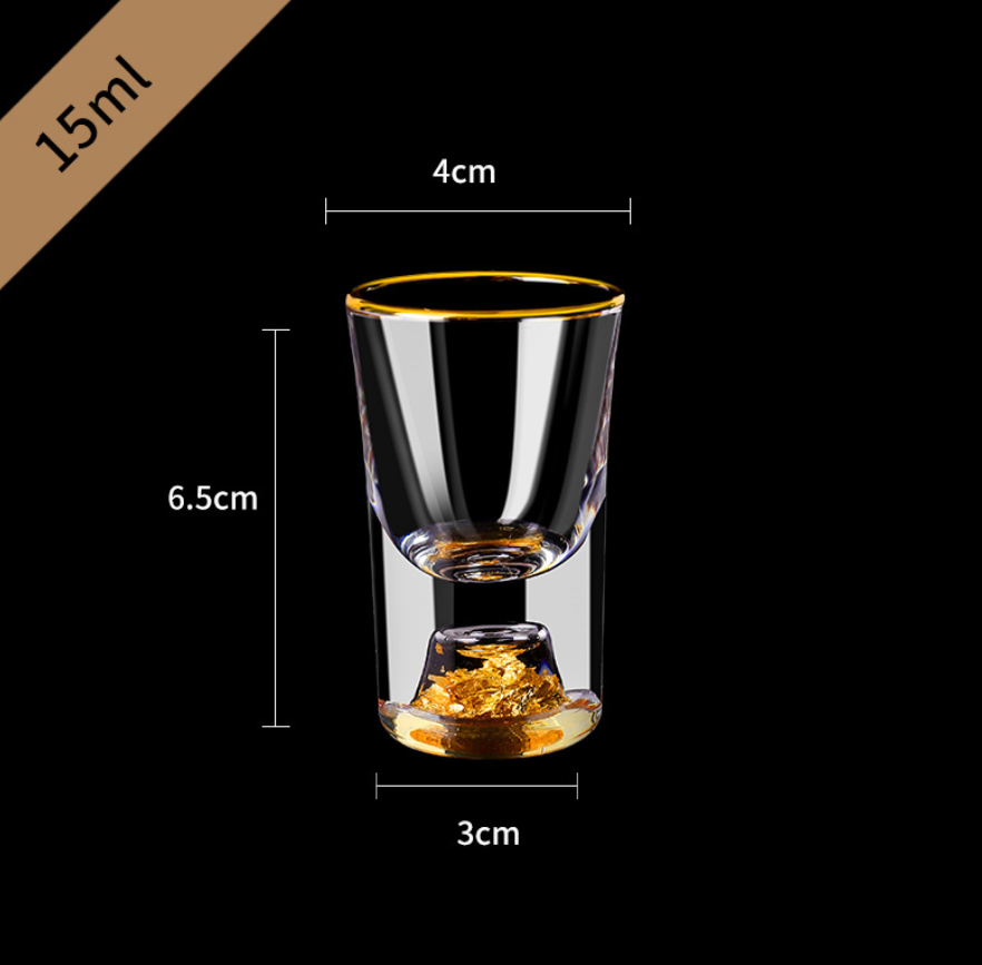 Gold Pitcher Foil Spirit Glass Luxury Liquor Glass Wine Shoot