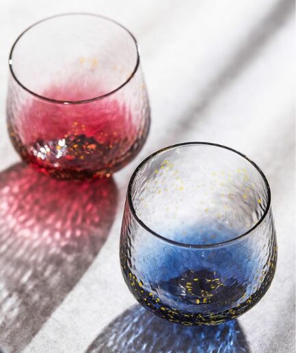 Colorful Whiskey Drinking Glasses Hand Blown Japanese
