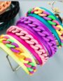 French color Resin Chain fabric Hairband