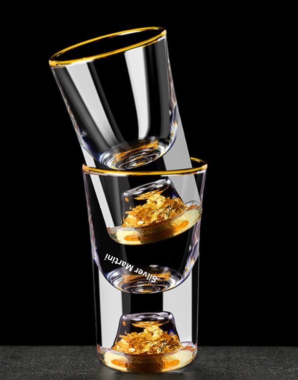 Gold Pitcher Foil Spirit Glass Luxury Liquor Glass Wine Shoot