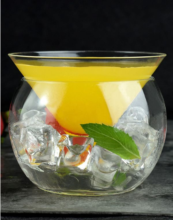 Martini Glasses Cocktail Glasses Triangle Cup with Round Ball Base (Set of 2)
