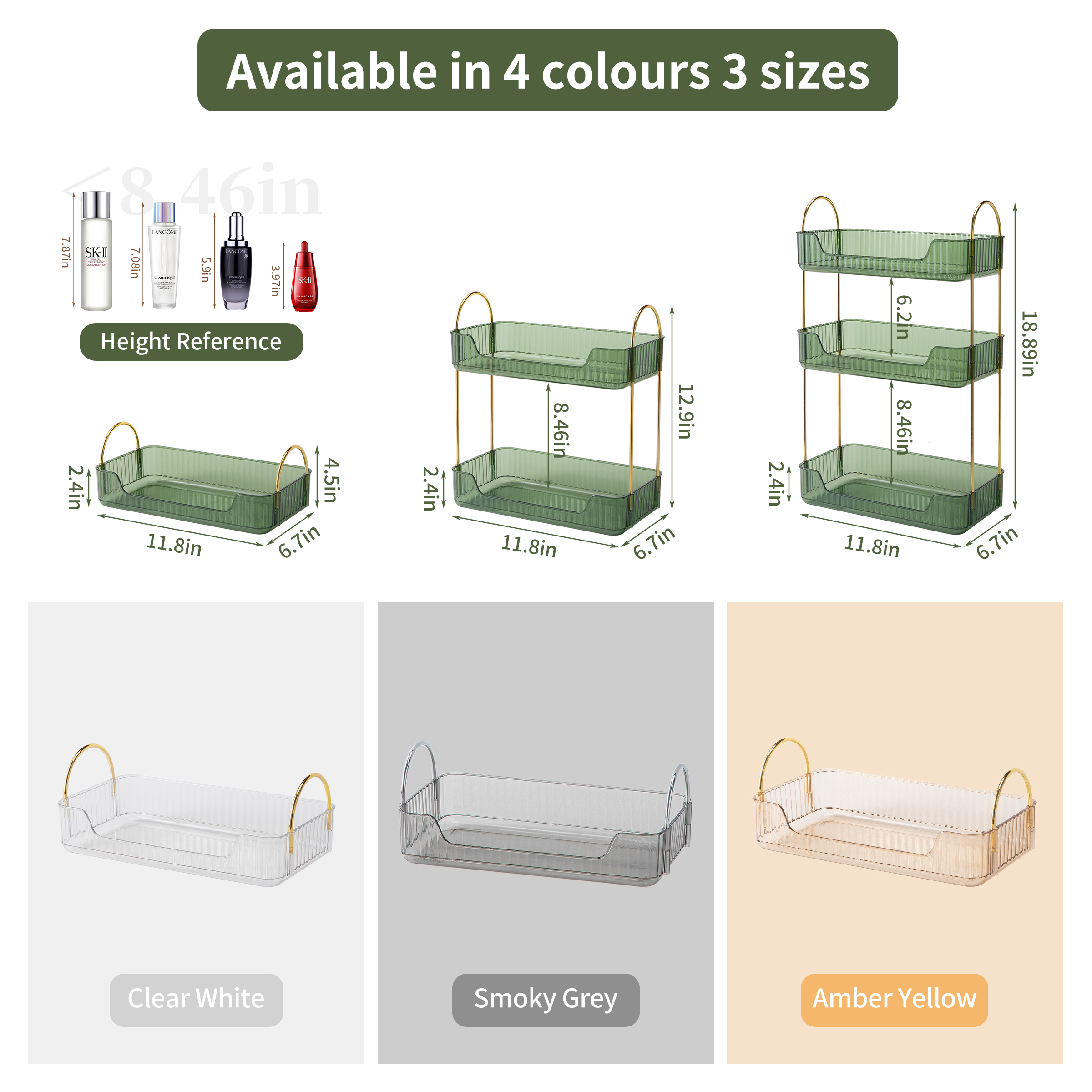 Bathroom Green Countertop Fragrance Tray and Vanity Organizer - Image 9