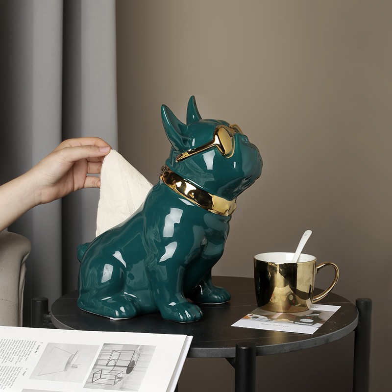 Green Swag Dog Tissue Holder - Image 4