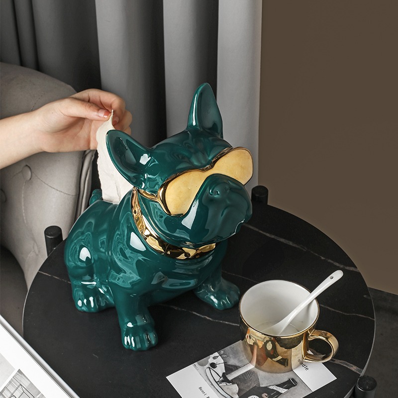 Green Swag Dog Tissue Holder - Image 5