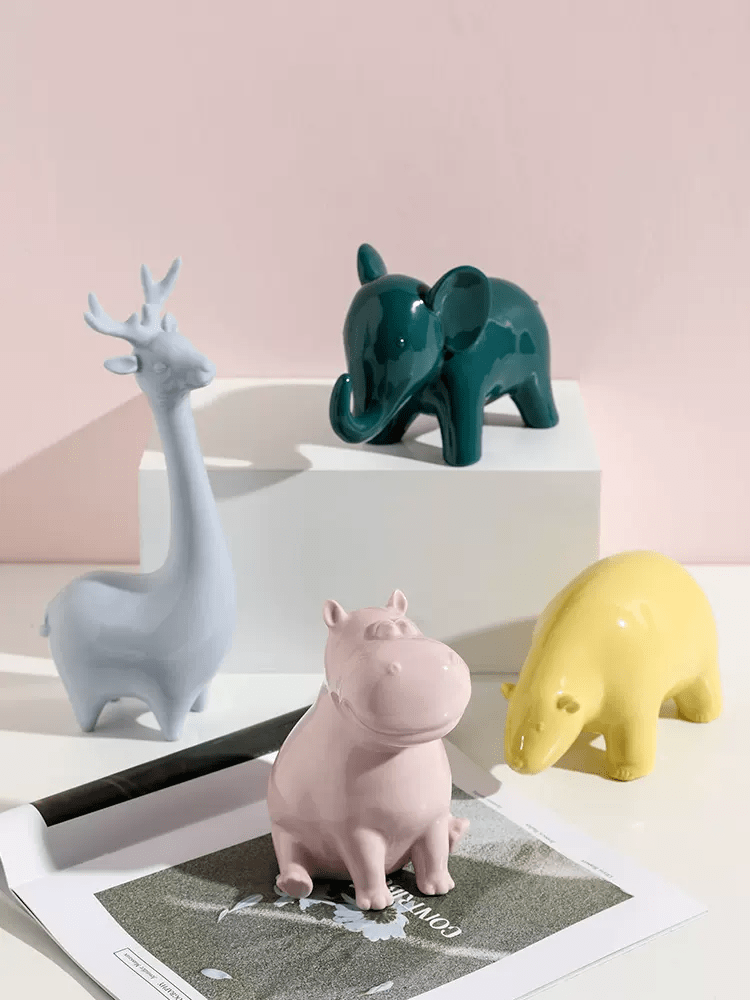 Porcelain Animal Figurines Creative Sculptures Home Décor - Image 2