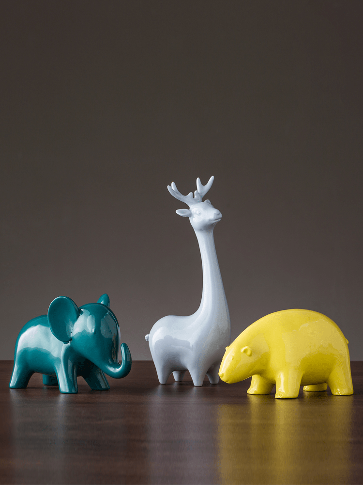 Porcelain Animal Figurines Creative Sculptures Home Décor - Image 4