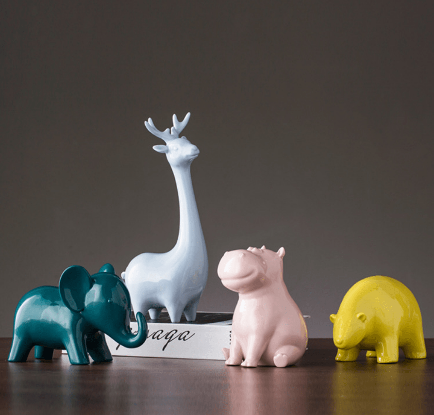 Porcelain Animal Figurines Creative Sculptures Home Décor - Image 5