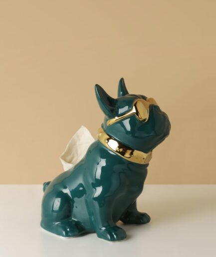 Green Swag Dog Tissue Holder