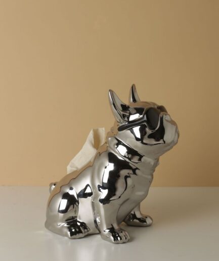 Silver Swag Dog Tissue Holder