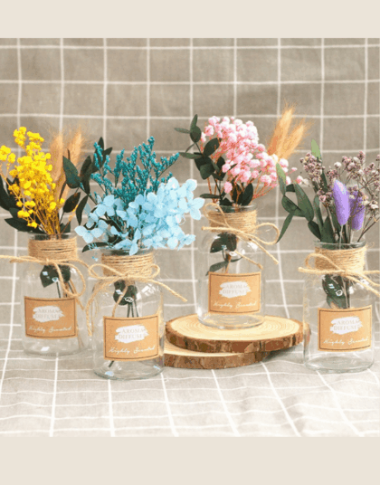 Aroma Diffuser Highly Scented Glass Bottle with Decorative Flower in PVC Craft Gift Box