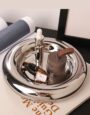 Round Silver Trinket Display Donut Tray