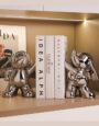 2 Pcs Dumbo Elephant Bookends Decorative Book Ends for Shelves (3)