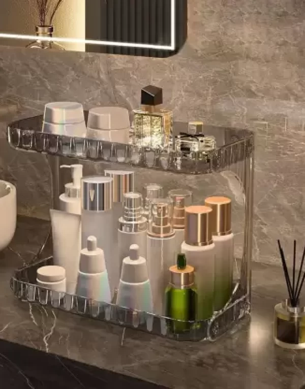 Utensil Kitchen Rack Plastic 2 Tier Multi Layer Cosmetics Storage Box Display Box