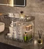 HOUSE OF QUIRK Utensil Kitchen Rack Plastic 2 Tier Multi Layer Cosmetics Storage Box Display Box