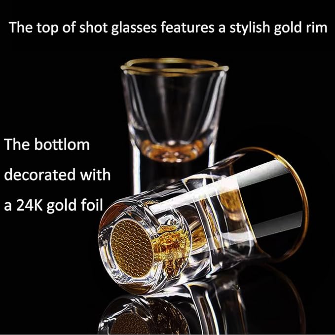 Gold Foil Liquor Crystal Glass - Image 3