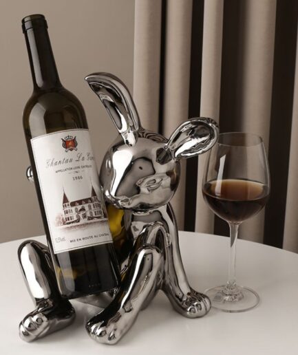 Silver Wine Bottle Holder Porcelain Modern Ornament for living