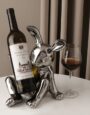 Silver Wine Bottle Holder Porcelain Modern Ornament for living