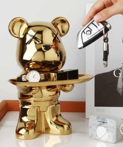 Key Tray Bear Porcelain Home Décor Ornament