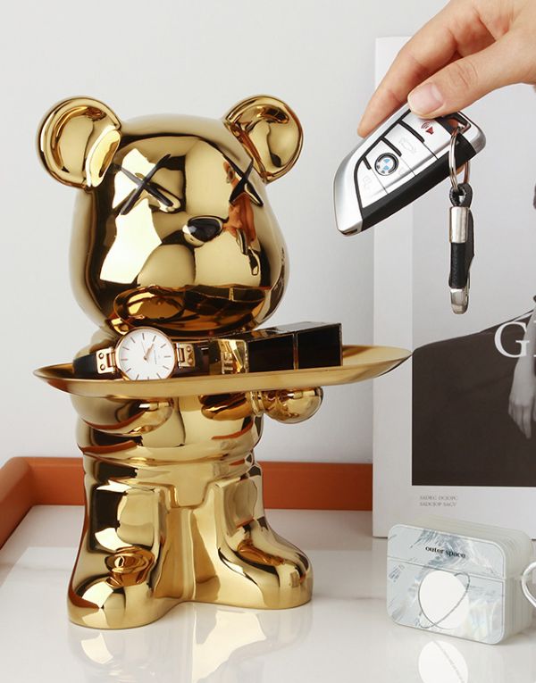 Key Tray Bear Porcelain Home Décor Ornament