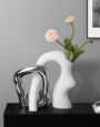Decorations for Living Room Geometric Flowers Vase Decoration Ceramic Ornament Set