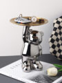 INS Tray Bear Ornament Silver Plated Porcelain