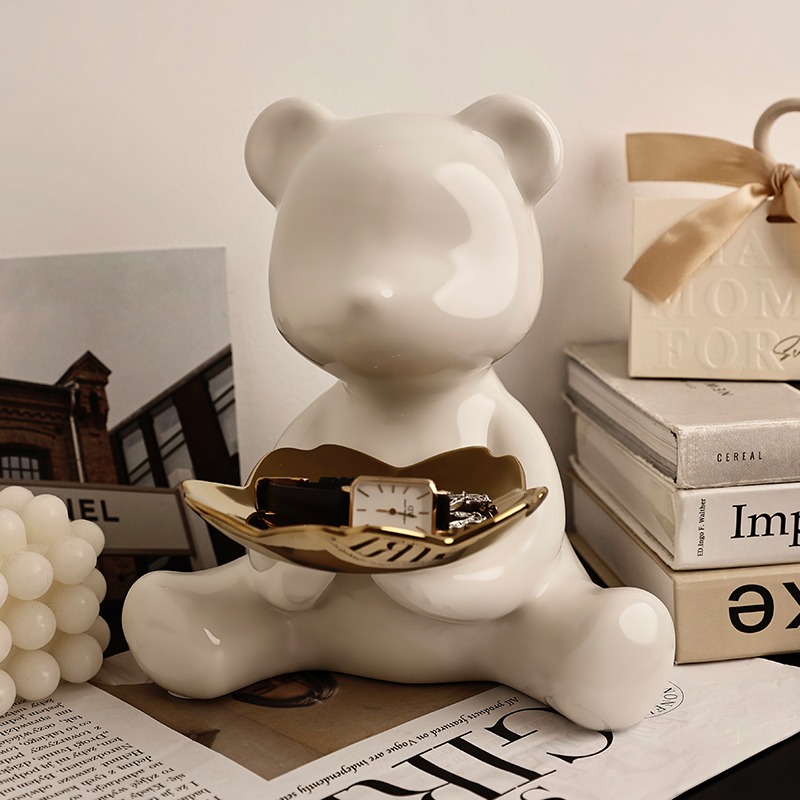 Lovely Bright Bear Storage Tray Porcelain For Home Decoration - Image 4