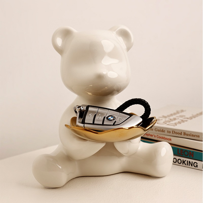 Lovely Bright Bear Storage Tray Porcelain For Home Decoration - Image 3