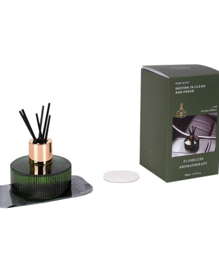 New Trends Car Reed Diffuser 3.52oz(100ml) Car Perfume Fragrance Glass Bottle Air Freshener Diffuser with box