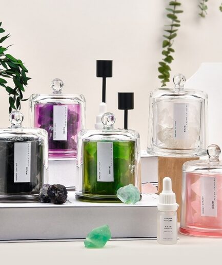 Crystal Glass Holder Magical Natural Fragrance Crystal Stone Aroma Oil Diffuser