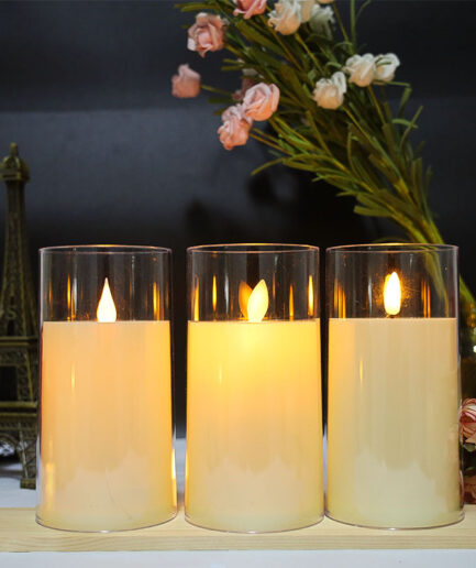 3Pcs Candles Lights, LED Flameless Candles Light with Timer Remote Control Smooth Flickering Candle Light Battery