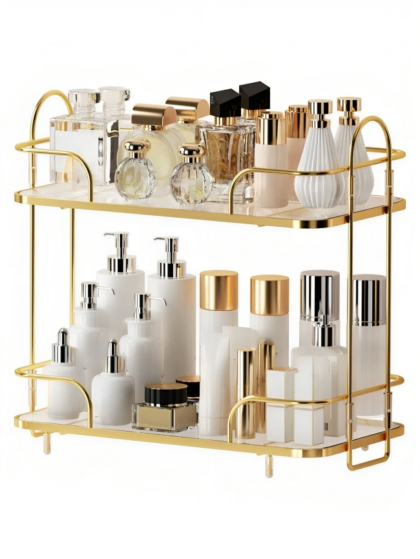 Bathroom Countertop Storage Rack, Metal Cosmetic Countertop Storage Boxes