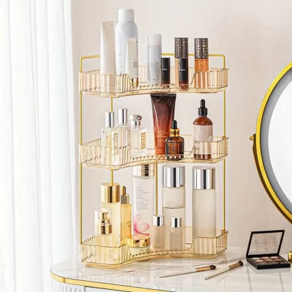 Makeup Storage Rack 3-Tier Corner Bathroom Storage