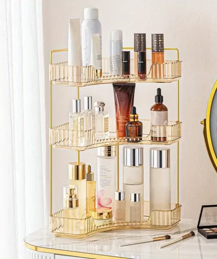 Makeup Storage Rack 3-Tier Corner Bathroom Storage