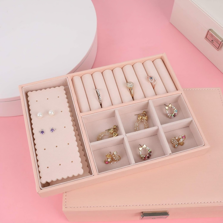 Pink Jewellery Box Organiser Case for Women - Image 2