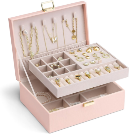Pink Jewellery Box Organiser Case for Women