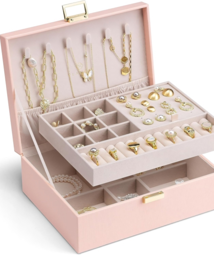 Pink Jewellery Box Organiser Case for Women
