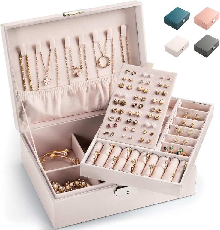 Pink Jewellery Box Organiser Case for Women - Image 4