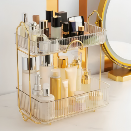 2-Tiar Makeup Organizer Transparent